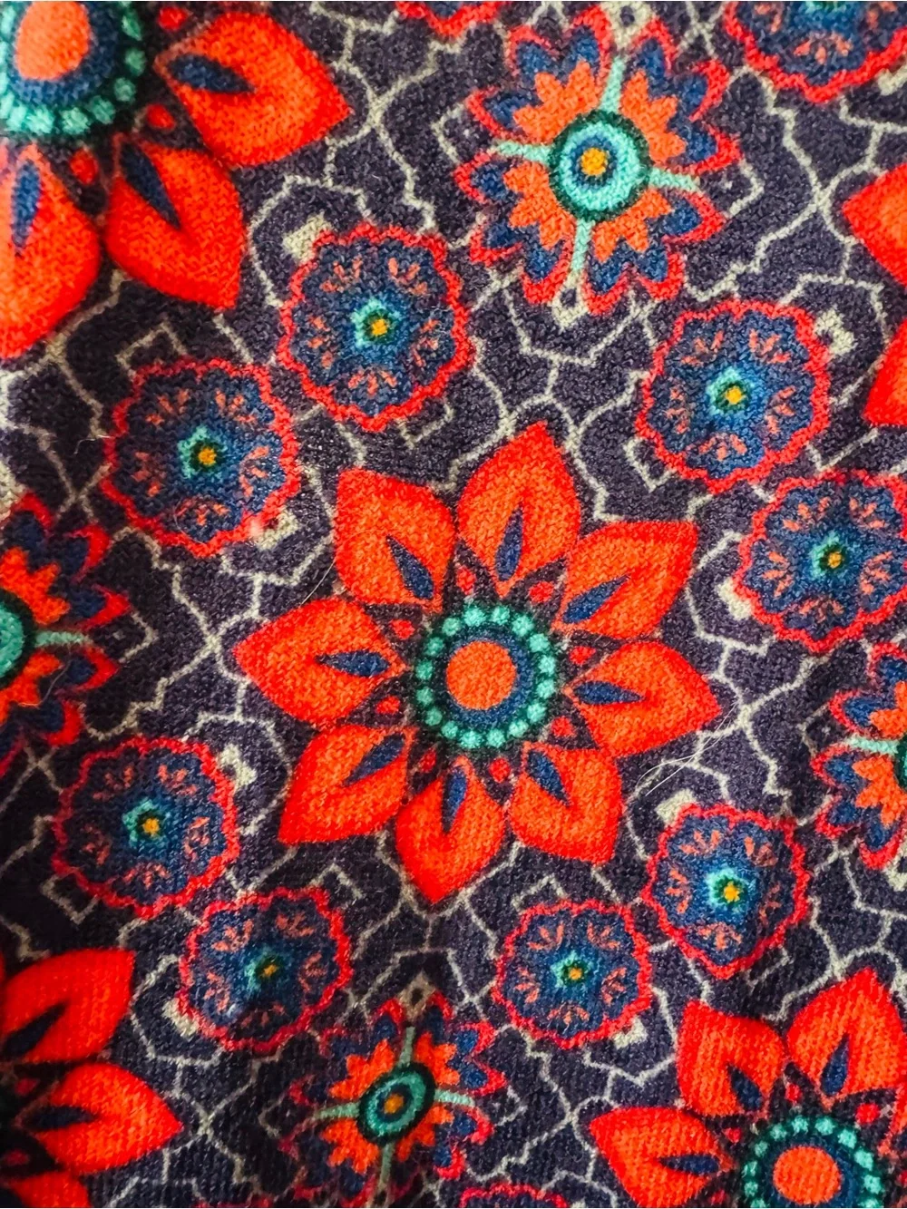 LuLaRoe Floral Open-Front Cardigan in Red & Blue